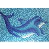 conwire Mosaico immagine vetro azzurro blu immagine delfino carta incollata per pavimenti, pareti, bagno, WC, doccia, cucina, specchio piastrellato, rivestimento per vasca da bagno, mosaico