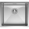 CECIPA Lavello da cucina 50 x 44 cm, in acciaio inox 304 rettangolare, per sottolavelli da 50 cm di larghezza, con sifone, lavello da cucina, 1 lavello da incasso in acciaio inox
