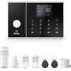 PGST Allarme Casa Senza Fili, Sistema di Allarme wireless, WIFI + GSM per Casa e Appartamento, con Contatto Porta/finestra, Rilevatore di Movimento, Funziona con Alexa e Google per casa