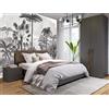 Kalodity Seidenwald - Carta da parati panoramica 356 x 250 cm, motivo: skizzi 3D giungla tropicale in bianco e nero, ideale per decorare la camera da letto, il soggiorno, grande poster da parete per bambini