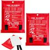 MEYAGOT 2 Pezzi Coperta Antincendio, 1.2m*1.2m Coperta Antincendio Per Cucina, Coperta Antincendio In Fibra Di Vetro, Coperta Ignifuga Antifiamma Grande
