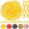 Glarks 21 pezzi, catena di barriera in plastica da 5 m (16 piedi) x 6 mm con ganci a S, maglie di catena gialle, catena di sicurezza resistente agli agenti atmosferici, ideale per il controllo della f