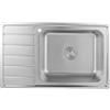 Omeere, 86 x 50, lavello da cucina, acciaio inox 304, spessore del materiale: 1,0 mm, lavello, lavello, lavello da incasso, rettangolare, 1 vasca, XXL 50 x 40 cm (superficie laterale sinistra)