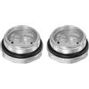 QUARKZMAN 2Pz Vetro Spia Olio Compressore Aria 30 x 1.5mm Filettatura Maschio Indicatore Plastica Livello Vista Liquido Lega Alluminio Testa Esagonale Finestra con O-Ring Raccordi, Argento