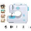 LetCartMaker Macchina da cucire elettrica 505A, 12 punti, macchina da cucire domestica con ciondolo smaltato placcato oro in 4 colori, due velocità, ideale per bambini, adulti, principianti, blu