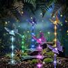 NINMORTH Luci solari a farfalla per esterni, confezione da 6, cambia colore, IP66, impermeabile, decorazione da giardino con 8 modalità per cortile prato matrimonio