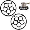 letuxaamz Anello per Wok In Ghisa, Riduttore Fornello Gas Fornelli Riduttore Gas 2 Pezzi 18,2x18,2cm, Antiscivolo Resistente al Calore Universale, Supporto per Pentole Piccole e Moka