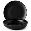 cecaro group Servizio Piatti 12 Pezzi in Ceramica Nero - Set Tavola per 6 Persone - Lavastoviglie e Microonde - Design Moderno