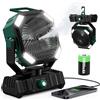 OUWANCH Ventilatore Nebulizzatore Portatile, Batteria 20000mAh Ricaricabile, Serbatoio 300ml, Oscillazione 45°-90°, Rotazione 270°, Timer, Luci LED, per Campeggio, Esterno, Scrivania