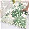 Lukinbox Tappetini da bagno per bagno, motivo foglia verde, antiscivolo, grazioso piccolo tappeto da bagno lavabile, tappetino da bagno per interni, doccia, vasca, decorazione, 45,7 x 66 cm