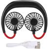 lvifloae Ventilatore sospeso al collo USB ricaricabile Ventilatore portatile a mani libere Ventola di raffreddamento regolabile a 3 velocità per sport all'aria aperta Viaggi Uso (Nera)