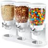 LUPATDY Confezione da 3 dispenser per cereali, 2 l, organizer da cucina con coperchio, dispenser per cereali, chicchi di caffè, alimenti secchi, dolci, riso, cereali (bianco)