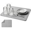 Generic Confezione da 2 tappetini scolapiatti in microfibra, assorbenti e ad asciugatura rapida, per piano di lavoro della cucina, antiscivolo, reversibili, imbottiti, con anello per appendere (grigio (stile