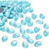 PATIKIL 100pz Gocce di Acrilico Piatte 14x10mm con Retro Azzurro | con Strass a Goccia, per Creazione Gioielli Artigianali Fai-Da-Te