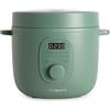 CREATE Rice Cooker, riso elettrico multifunzione 3L verde sage/programmabile fino a 24 ore, con cestello a vapore, prepara torte, stufati o zuppe, funzione di mantenimento del calore, 600 W