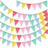G2PLUS 20m Ghirlanda Bandierine di Iuta Colorata,60 Bandiera Lino Imitato | 5 Pezzi Ghirlanda Bandierine per Stanza dei Bambini,Decorazioni Giardino Esterno,Matrimoni,Compleanno,Festa