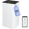 Turbionaire Deumidificatore Turbionaire Senso N12 WIFI, 12L/24h, Addato fino a 25m², Purificazione tramite Ionizzazione, Timer, Silenzioso, Deumidificazione Smart, Igrostato integrato, Ruote Piroettanti