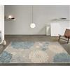 Lrrtso Tappeto Blu 3D Fiore Moderno per Interni ed Esterni - Soggiorno, Camera da Letto (60 x 90 cm)