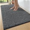 DEXI Tappeto Bagno 60 x 110 cm, Grigio | Tappetino Antiscivolo e Morbido Spesso in Microfibra, Tappeti Assorbente e Lavabile per la Lavandino, Ingresso del Doccia