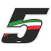 4R Quattroerre.it 13215 Numero Racing 5 Piccolo, Tricolore Italia, 65 x 85 mm, 6,5 x 7,5 cm