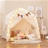 COSTWAY Tenda da Gioco per Bambini 3+ Anni con 2 Finestre (Beige)