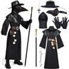 Spooktacular Creations Set Costumi da Dottore della Peste Nero, 10 in 1 Costume di Halloween Maschera da Becco Vestito del Dottore della Peste per Bambini (Grande)