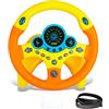 RedCrab Giocattolo del Volante per Bambini, 360° Rotazione Controller Portatile Simulato con Suono e Musica, Simulatore di Guida Regalo Educativo Precoce per Bambini Ragazzi e Ragazze (Arancio)