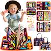 CYJJYZ Busy Board, Libro Montessori Interattivo, Pannello Sensoriale Educativo,Feltro Quiet Book, Regalo per Bambino Bambina di 1 2 3 4 Anni