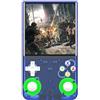 Generic Console di Gioco Portatile R36 Ultra Retro, Schermo HD da 129,5 mm, 128GB di Memoria, Macchina da Gioco Portatile con Multi Emulatore, Viola e Arancione (Blu)