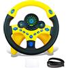 RedCrab Giocattolo del Volante per Bambini, 360° Rotazione Controller Portatile Simulato con Suono e Musica, Simulatore di Guida Regalo Educativo Precoce per Bambini Ragazzi e Ragazze (Nero)