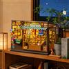 ROBOTIME Kit Book Nook, generi alimentari giapponesi vintage dell'era Showa, in miniatura casa in legno con luce a LED, fermalibri decorativi, kit fai da te per il tempo libero creativo compleanno
