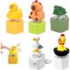 KBIBCK Nzkeuf - Portachiavi con luci e suoni, 5 pezzi | Fidget Clicker ricaricabile con gabbiano/Capybara/rana/anatra/gallo, divertente giocattolo antistress per ansia e nervosismo