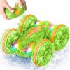 MidiVix Macchina anfibia telecomandata, 90 minuti di gioco, 2,4 GHz, double-face, con luce LED, rotazione a 360°, piscina e attività all'aperto, regalo per bambini da 6 a 12 anni, verde e arancione