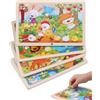 YIPFEN Set di 4 Puzzle in Legno, Puzzle con Pomelli, Giochi Educativi per Bambini in Età Prescolare, Adatto per Bambini di 3, 4, 5 e 6 Anni, Ideale per Ragazze e Ragazzi