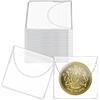 Aphumedc 50 protezioni trasparenti per monete con tasca singola, 5,3 x 5,3 cm, in plastica, per monete, banconote, collezionisti, gioielli, quadrati