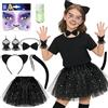 SHOWHEEL Costumi Animali Set per Bambino, Carnevale Costumi Animali Cosplay per Bambino, con Tutu Gonna, Cerchietti Orecchie, Cosplay Coda, Papillon, Guanti