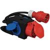 Kopp 129205007 - Deviatore di corrente compatto con 2 prese cee, 1 presa a 5 poli e spina cee da 16A
