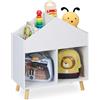 Relaxdays Scaffale per Bambini a Forma di casetta, H x L x P: 64,5 x 60 x 30 cm, 6 Scomparti