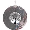 SPRING SONG Girandola a vento in acciaio inox 3D per interni ed esterni, 25,4 cm, a specchio, con albero della vita, decorazione artigianale ornamentale, decorazione cinetica da giardino, filatori a