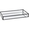 DRW Vassoio rettangolare in vetro e metallo in nero 20x10x4,2 cm