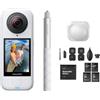 Insta360 X4 Air Pack Sostituzione Obiettivo Bianco artico- Videocamera leggera 165g 8K 360, selfie stick invisibile, lenti sostituibili, prima registri poi inquadri, cover antivento, stabilizzazione.