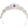 Lurrose Diademi da Donna: Corona da Regina Del Compleanno - Diadema da Sposa con Strass per Ballo di Fine Anno, Concorso di Bellezza E Festa (rosso)