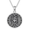 enjoylifecreative Medusa - Collana con ciondolo a forma di serpente in argento Sterling 925, mitologia greca, amuleto protettivo, idea regalo per donne e uomini, misura unica, Argento sterling