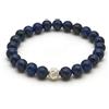 BERGERLIN Bracciale in lapislazzuli - Bracciale con perle in pietra naturale autentica e perla in argento sterling 925