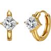 HeyMeili Orecchini Cerchio Donna Acciaio Inossidabile Orecchini Rotondo/Cuore/Principessa/Ovale/Farfalla/Pavé Placcati in Oro 18K Orecchini Piccoli Anallergici Oro Argento Donna