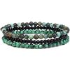 Self-Discovery Mala Set di Braccialetti con Cristalli Guaritrici per Donne - Gioielli con Perle da 4mm Elastici, Regalo Spirituale (Turchese Africano)