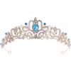 Lurrose Diademi da Donna: Corona da Regina Del Compleanno - Diadema da Sposa con Strass per Ballo di Fine Anno, Concorso di Bellezza E Festa (rosso)
