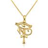 KINGWHYTE Collana con ciondolo a forma di occhio di Horus, in argento Sterling 925, con croce egiziana, con ciondolo a forma di occhio di Horus, per donne e uomini, 45,7 cm + 5,1 cm in argento