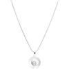 Vurmashop Collana in argento 925 con occhio di Santa Lucia pietra naturale - Ciondolo conchiglia marina Shiva rotonda bianca