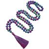 INFINITY GEMS Collana di perline Mala di ematite arcobaleno naturale AAA 108 Mala Preghiera 10 mm Annodato Protezione energetica Equilibrio Guarigione Meditazione Nappa Japa Mala
